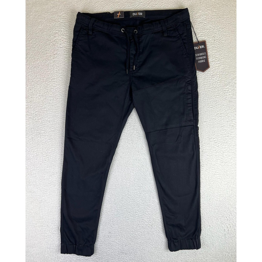 DU/ER Mens No Sweat Jogger Pants Black N2X Slim Fit Stretch 34x29 NEW